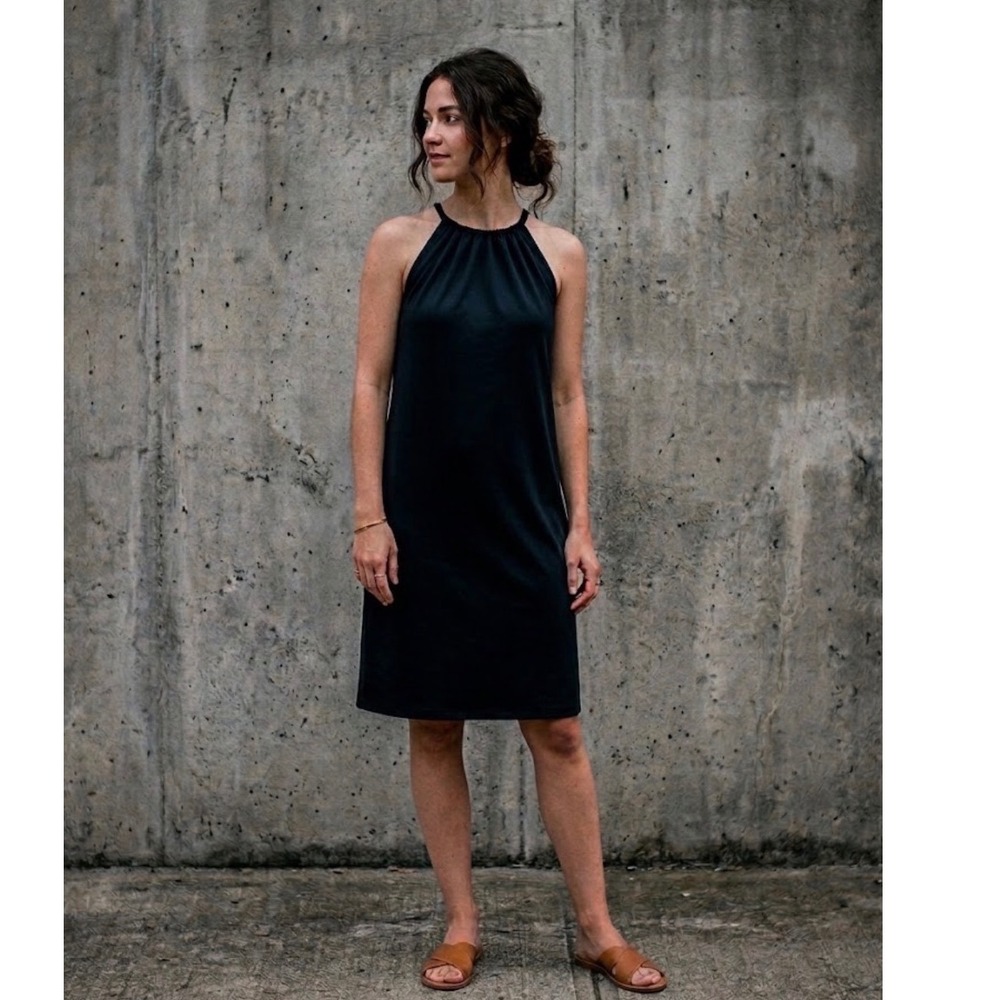Banana Republic Black Halter Neck Midi Dress 585981-02 Size 6